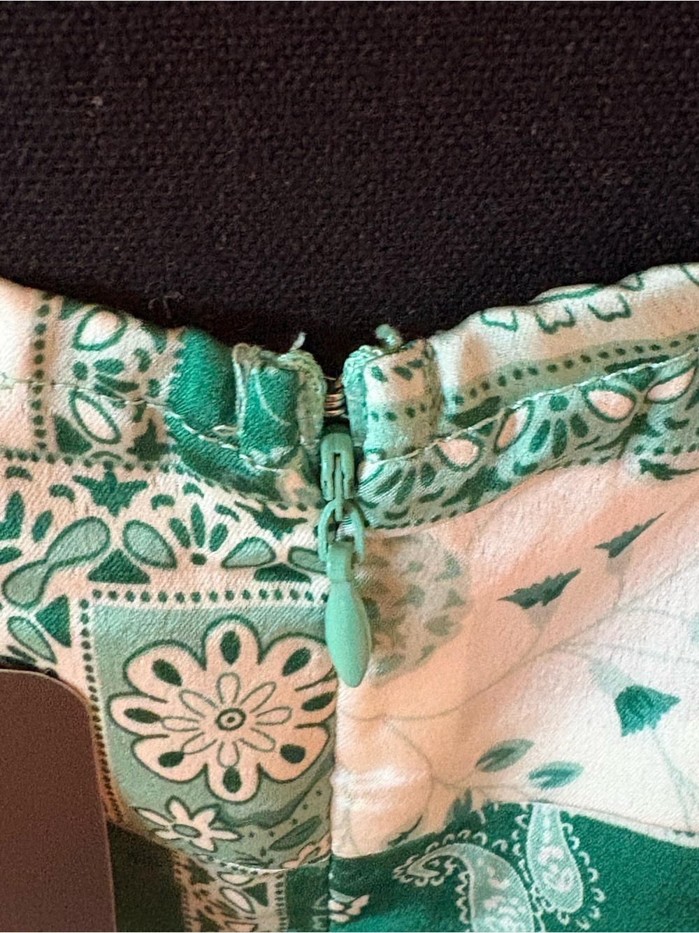 Green & White Paisley Bandana Print Dress - Picture 4 of 6